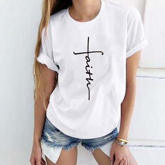 T-shirt "FAITH" Minute Mode Blanc XL 