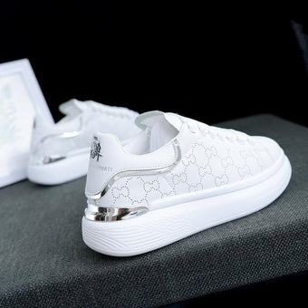 Sneakers Blanches à Plateforme Site Vêtements Blanc Argenté - Imprimé 44 